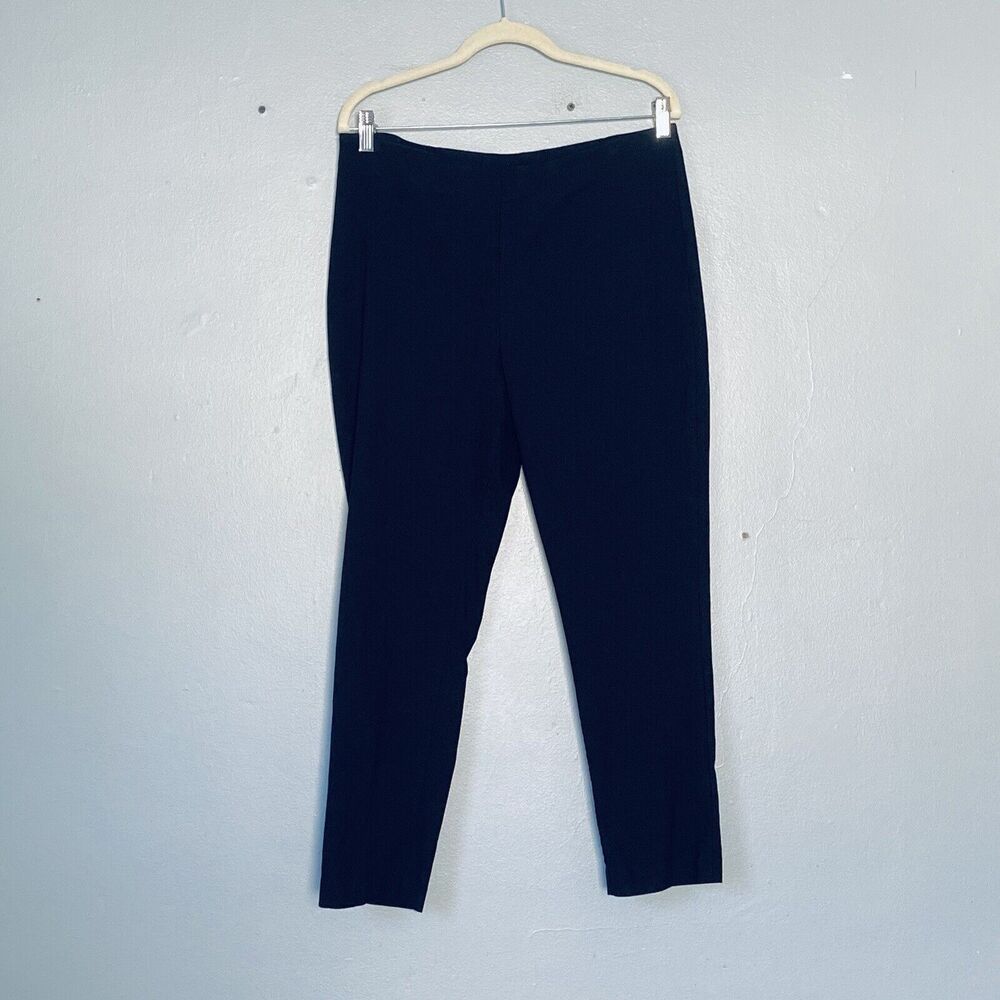 Chicos Pants 2 Large 12 Black Easy Wear Perfect Stretch Ankle Minimalist